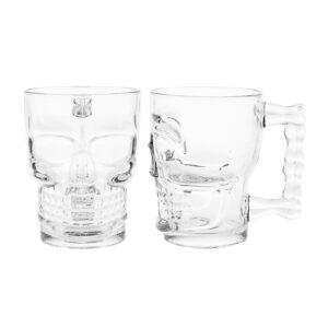 17.24oz Clear Skull Shape Glass Mug