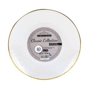 10pc 7" Clear Party Plate w/ Gold Rim