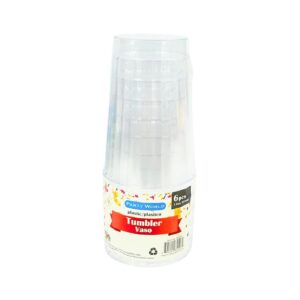 6pk 12oz Clear Ribbed Plastic Tumbler