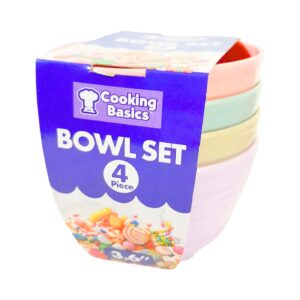 4pc 3.6" Plastic Bowl Set in Asst Colors