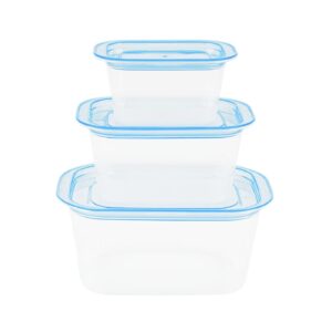3pc Rectangular Plastic Food Container Set
