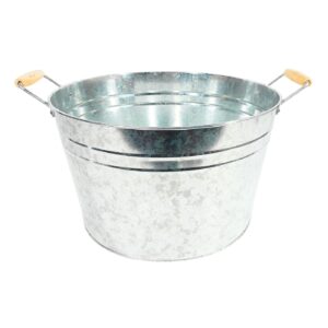 18" / 5.3 Gallon Tin Bucket w/ Wooden Handles