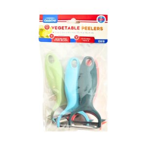 4pc Vegetable Peelers w/ Colored Plastic Handle