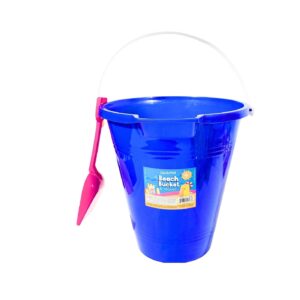 9" Round Plastic Beach Bucket w/ Shovel
