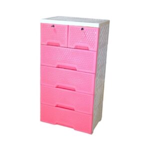 22 1/2" x 15 1/2" x 42" 5-Tier Plastic Storage Unit w/ 6 Drawers