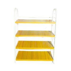 20" x 7 3/4" x 27" 4-Tier Wood Shelf w/ Metal Frame