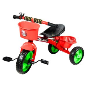 Metal Frame Tricycle w/ Plastic Wheels and Front & Rear Baskets