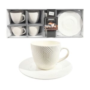 6pc Ceramic Coffee Cup w/ Saucer