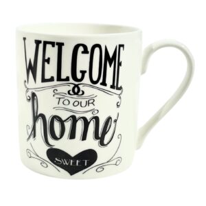 3.25" x 3.5" White Ceramic Mug w/ Black Print