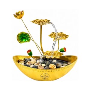 11.5" x 5" Gold Boat Water Fountain Ornament w/ Light