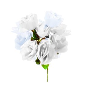 10 Head White Rose on 18" Stem