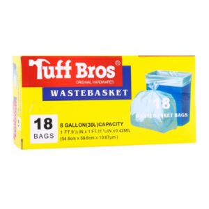 18ct 8 Gallon White Trash Bag 'Tuff Built'