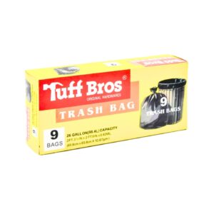 9ct 26 Gallon Black Trash Bag 'Tuff Built'