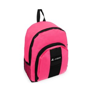 Medium Backpack w/ Front & Side Pockets 'Everest' (Hot Pink / Black) [ZERO RATED]