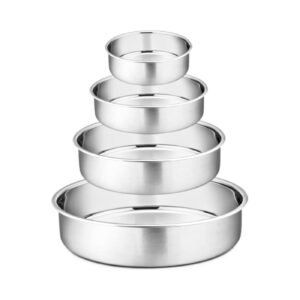 4pc 3" Round Aluminum Cake Pan Set
