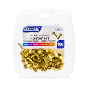 100pk 1/2" Brass Plated Fasteners