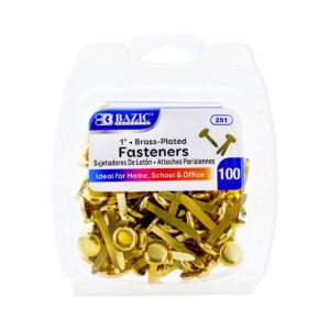 100pk 1" Brass Plated Fasteners