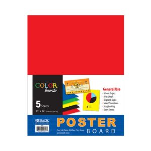5pk 11" x 14" Multicolor Poster Boards 'Bazic'