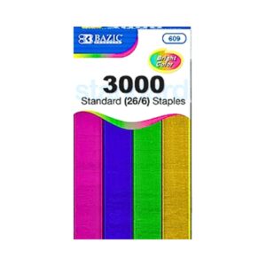 3000ct Standard Metallic Color Staples 'Bazic'