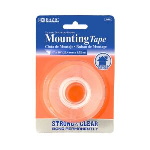 1" x 60" Double Sided Clear Mounting Tape 'Bazic'