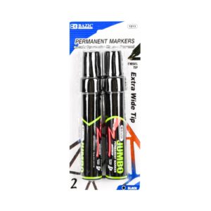 2pk 8mm Jumbo Chisel Tip Permanent Marker 'Bazic'
