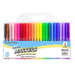 24pk Fine Line Washable Watercolor Markers 'Bazic'