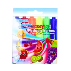 6pk Washable Scented Markers 'Bazic'