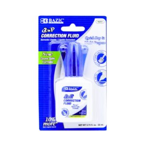 22ml / 0.74 fl oz 2-in-1 Correction Fluid w/ Foam Brush Applicator and Pen Tip 'Bazic'