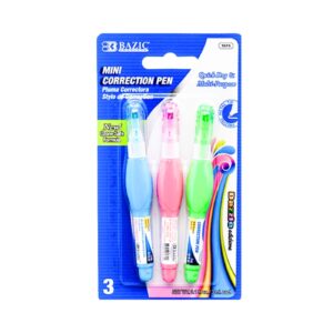 3pk 3ml Metal Tip Mini Correction Pen 'Bazic'