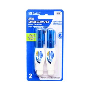 2pk 5ml Metal Tip Mini Correction Pen 'Bazic'