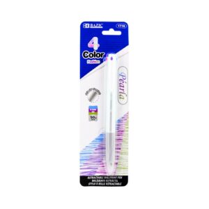 4 Fashion Color Pearla Pen w/ Cushion Grip 'Bazic'
