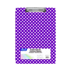 Standard Size Confetti Polka Dot Paperboard Clipboard w/ Low Profile Clip 'Bazic'