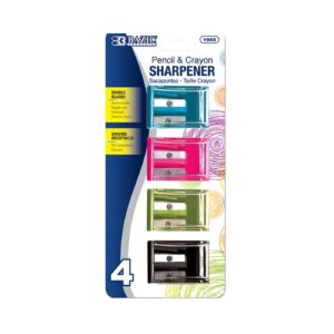 4pk Dual Blades Square Sharpener w/ Holder 'Bazic'