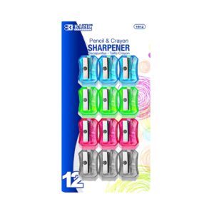 12pk Transparent Square Pencil Sharpener 'Bazic'