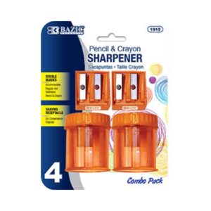 4pk Dual Blades Sharpener w/ 2 Round Receptacle Sharpener 'Bazic'