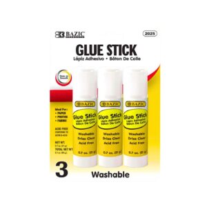 3pk 21g / 0.7oz Large Washable Glue Sticks 'Bazic'