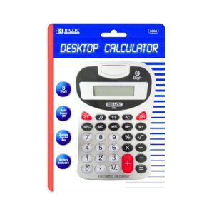 8-Digit Silver Desktop Calculator 'Bazic'