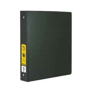 1" Black 3-Ring Binder w/ 2-Pockets 'Bazic'