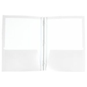 Laminated Bright Glossy Color 2-Pocket Portfolios w/ 3-Prong Fastener 'Bazic'