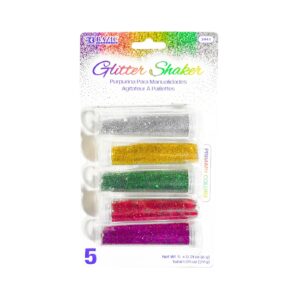 6g / 0.21oz 5pk Primary Color Glitter Shaker 'Bazic'