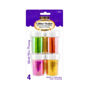 8g / 0.28oz 4pk Primary Color Glitter Shaker 'Bazic'