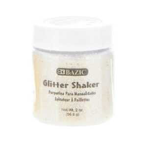 2oz (56.6g) Iridescent / Silver / Gold Color Glitter Shaker 'Bazic'