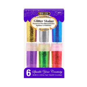 7g / 0.25oz 6pk Primary Color Glitter Shaker 'Bazic'