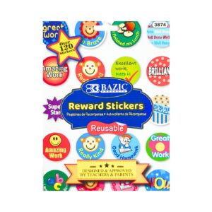 120pc Plastic Reward Stickers in Book 'Bazic'