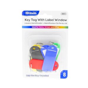 8pk Key Tag w/ Label Window 'Bazic'
