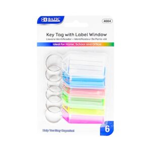 6pk Key Tag w/ Holder & Label Window 'Bazic'