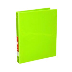 1" Lime Green 3-Ring View Binder w/ 2 Pockets 'Bazic'