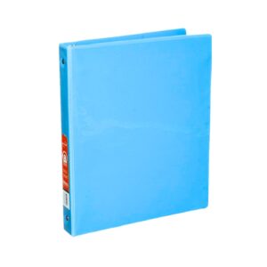 1" Cyan 3-Ring View Binder w/ 2 Pockets 'Bazic'