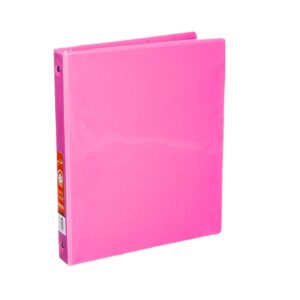 1" Fuchsia 3-Ring View Binder w/ 2 Pockets 'Bazic'