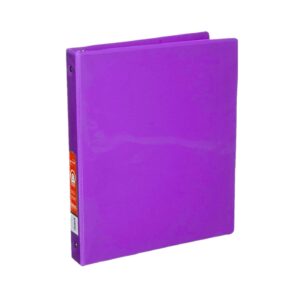 1" Purple 3-Ring View Binder w/ 2 Pockets 'Bazic'